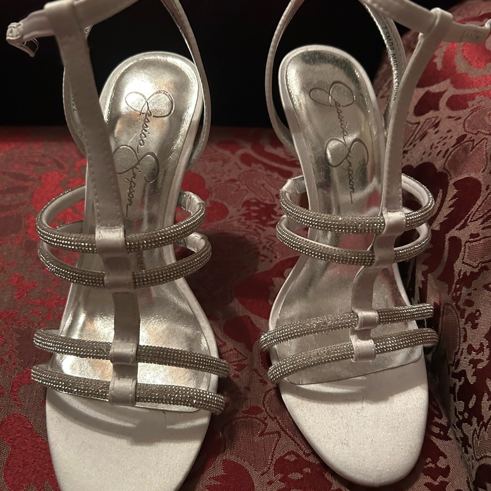Jessica Simpson Metallic Strappy Heels